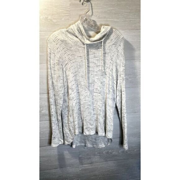 Womens Cowl Neck Sweaters Long Sleeve Pullover Casual Loose Tops with Drawstring - Picture 3 of 6